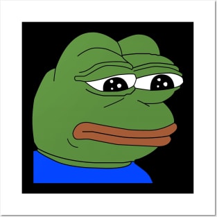 Sad Pepe Face Posters and Art